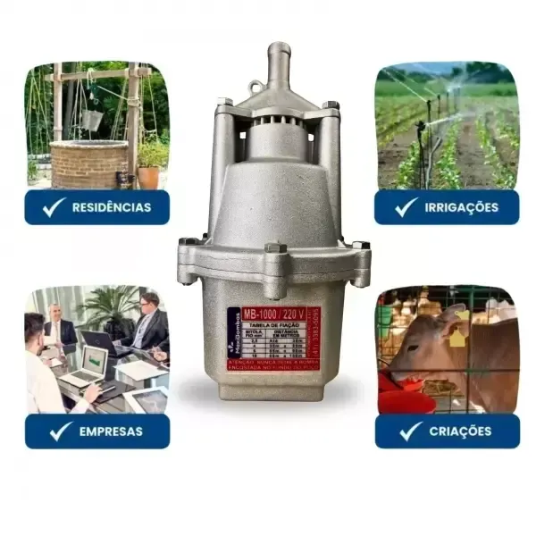 Bomba Robusta D’ Água Submersa MD.1000 3/4" Saída