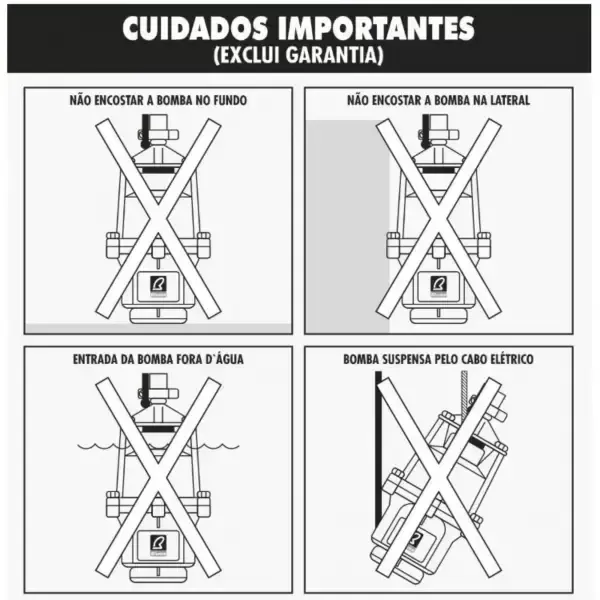 Bomba Robusta D’ Água Submersa MD.2000 1" Saída